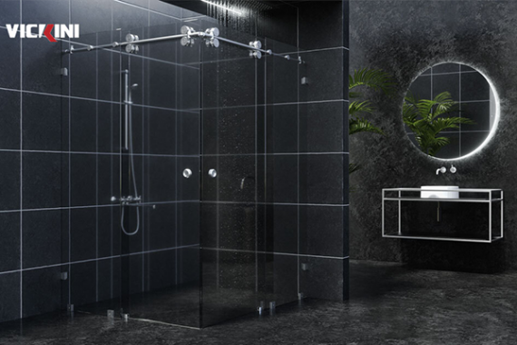 GLASS SLIDING DOOR FITTINGS FOR SCANDINAVIAN BATHROOMS