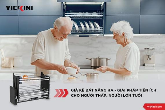 GIÁ KỆ BÁT NÂNG HẠ - GIẢI PHÁP TIỆN ÍCH CHO NGƯỜI THẤP, NGƯỜI LỚN TUỔI