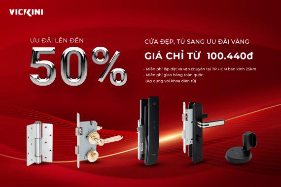 [Phụ kiện cửa] CỬA ĐẸP, TỦ SANG - ƯU ĐÃI VÀNG