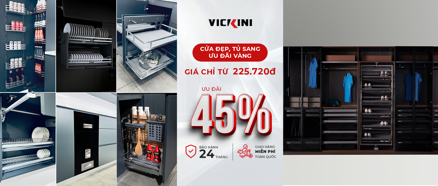 [Phụ kiện tủ bếp - Tủ quần áo] CỬA ĐẸP, TỦ SANG - ƯU ĐÃI VÀNG